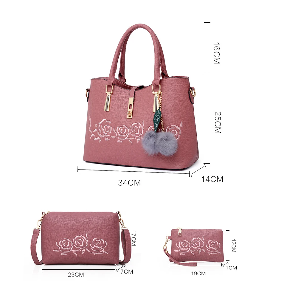 Herald Fashion 3 шт. кожаные сумки женские знаменитый бренд сумка на плечо Женская