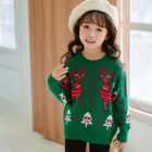 Рождественский вязаный свитер для детей, свитеры для девочек и мальчиков, теплый пуловер с оленем и оленем, повседневная одежда для малышей, новогодняя Детская одежда