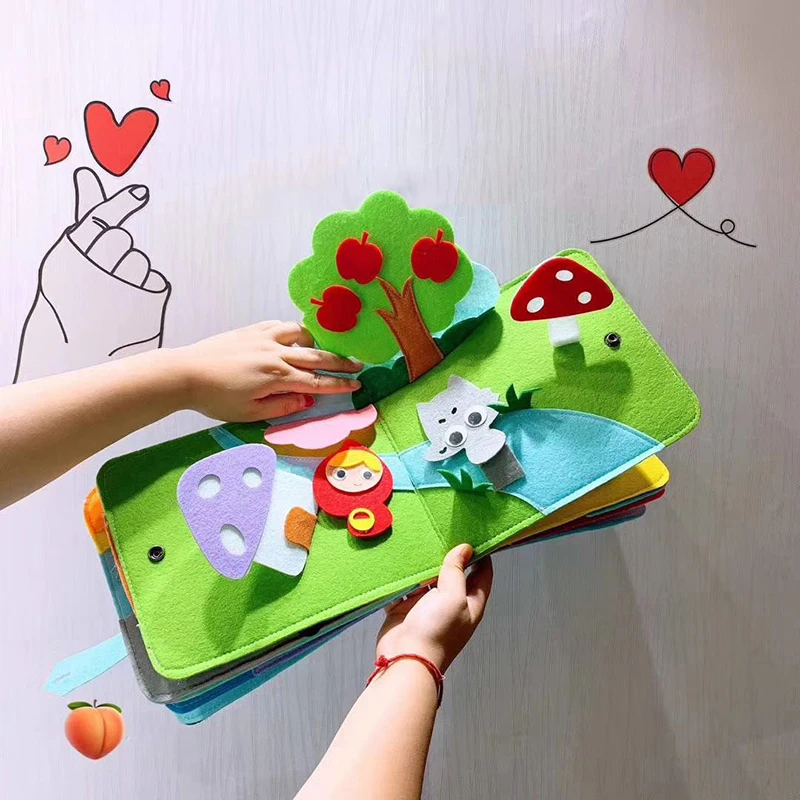 Montessori-Libro de tela de arco&iacute;ris 3D para beb&eacute;, Educaci&oacute;n Temprana, tablero de actividades, libro silencioso, aprendizaje de Vida B&aacute;sica, desarrollo de habilidades-2
