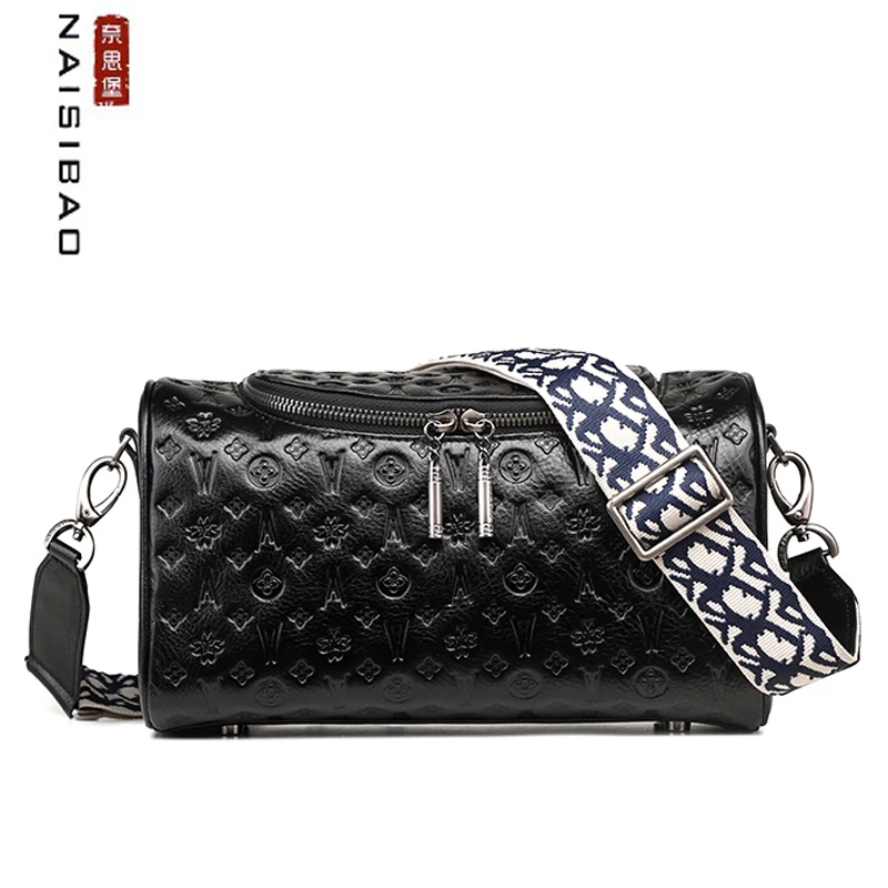 

NAISIBAO New Women Genuine Leather Bag Luxury Handbags Women's famous brand Designer cowhide leather shoulder bag for women