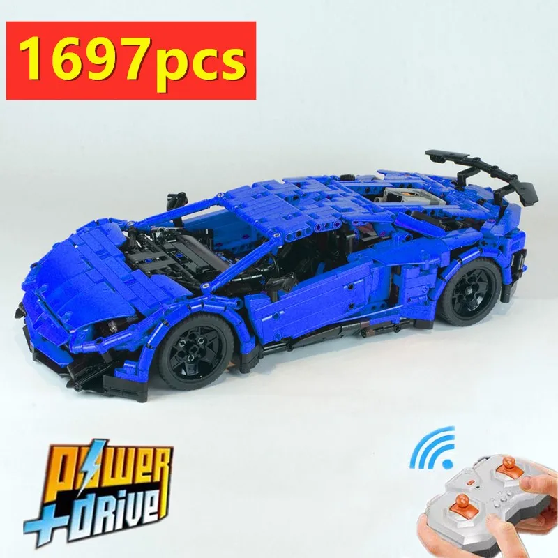 

NEW RC Motor Power Function MOC-34645 Super Car Aventador Fit LeGINGlys Building Kit Block Bricks Diy Toy Gift