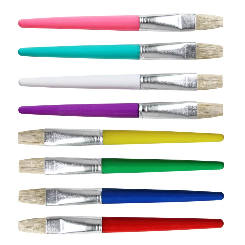 

4Pcs Watercolor Gouache Paint Brushes Different Shape Round Pointed Tip Bristle Painting Brush Set Paint Art Supplies 03185