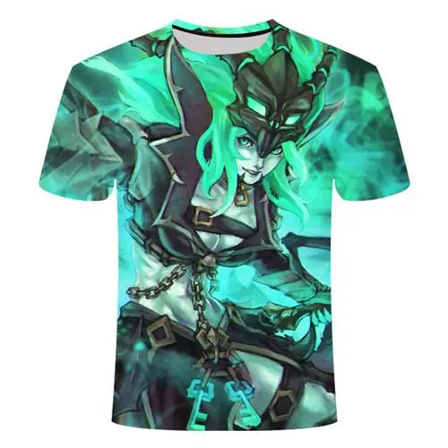 Футболка с 3D принтом League of Legends games мужская женская футболка с коротким рукавом Yasuo Leesin Darius Garen Thresh большой размер 6XL - Цвет: TXK160