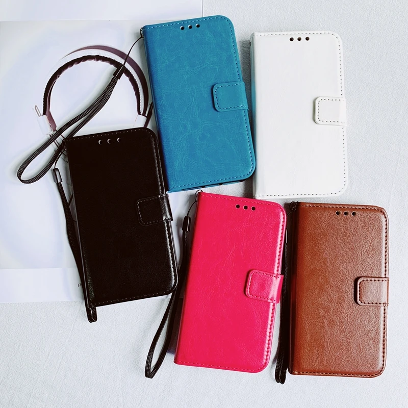 Роскошный кожаный чехол книжка с подставкой и бумажником для Honor 8 8A 8X цветной