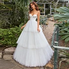 Женское свадебное платье Booma, белое Многоярусное платье из фатина в горошек с бретельками и бусинами, вечерние платья принцессы на шнуровке, 2020