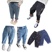 2022 baby jeans for girls spring autumn jeans trousers denim girl casual style loose straight clothes jeans childrens clothing
