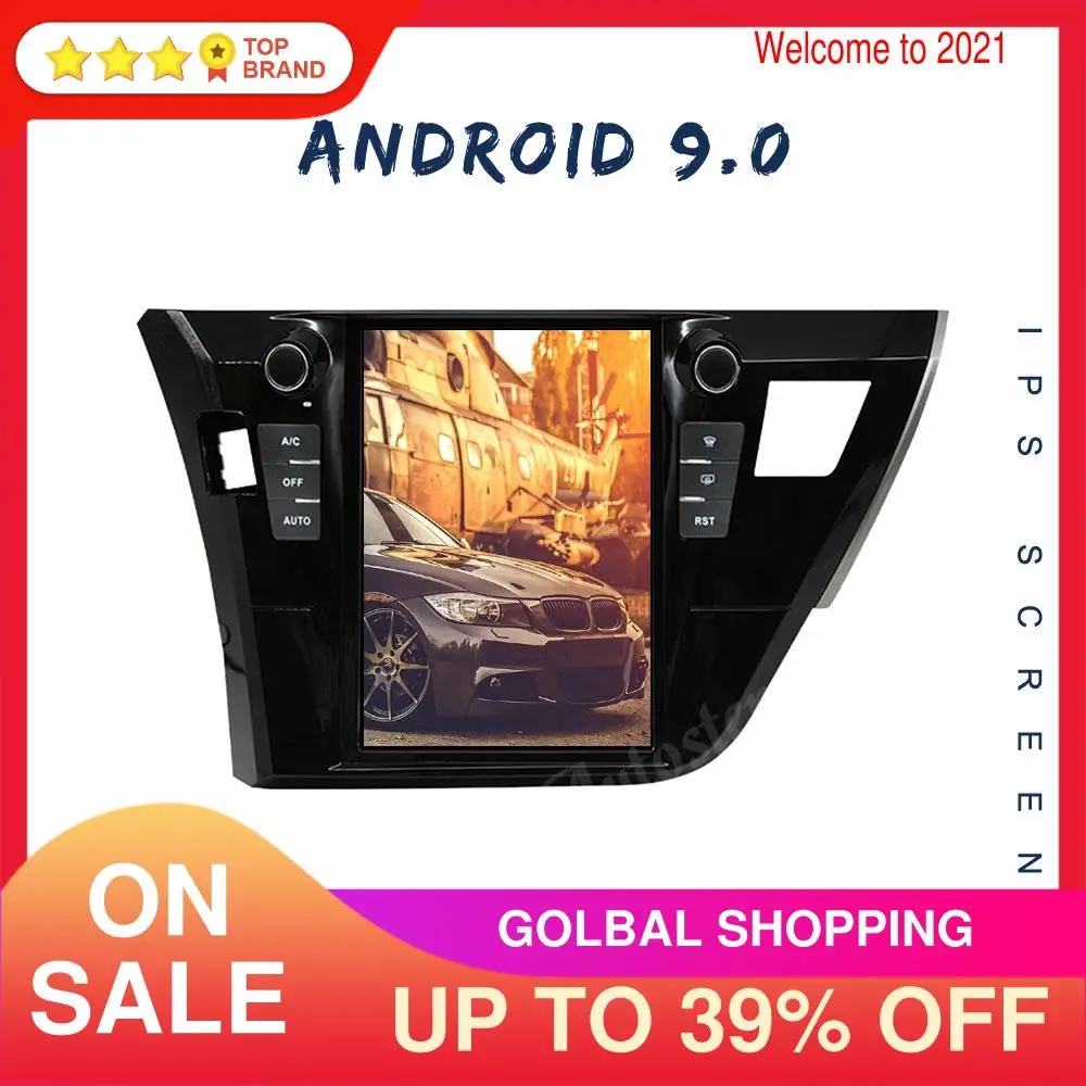 

128GB+4 Android 9.0 For Toyota Corolla 2014-2016 Tesla Style Car GPS Navigation Car Stereo Headunit Multimedia Player Auto Radio