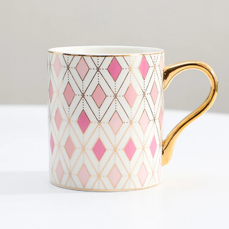 

Creative Irregular Ceramic Coffee Cup with Gold Handle Handmade Pottery Tea Cup Travel Kitchen Tableware Nordic Home Coffee Cup
