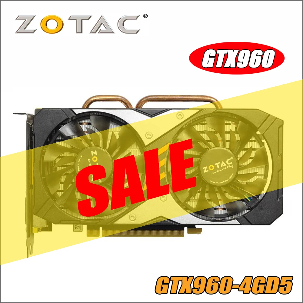 Оригинальная ZOTAC видеокарта GPU GTX960 4GD5 128 бит GDDR5 GM206 PCI-E видеокарты для NVIDIA GeForce GTX 960 4 Гб 1050 ti 1050ti