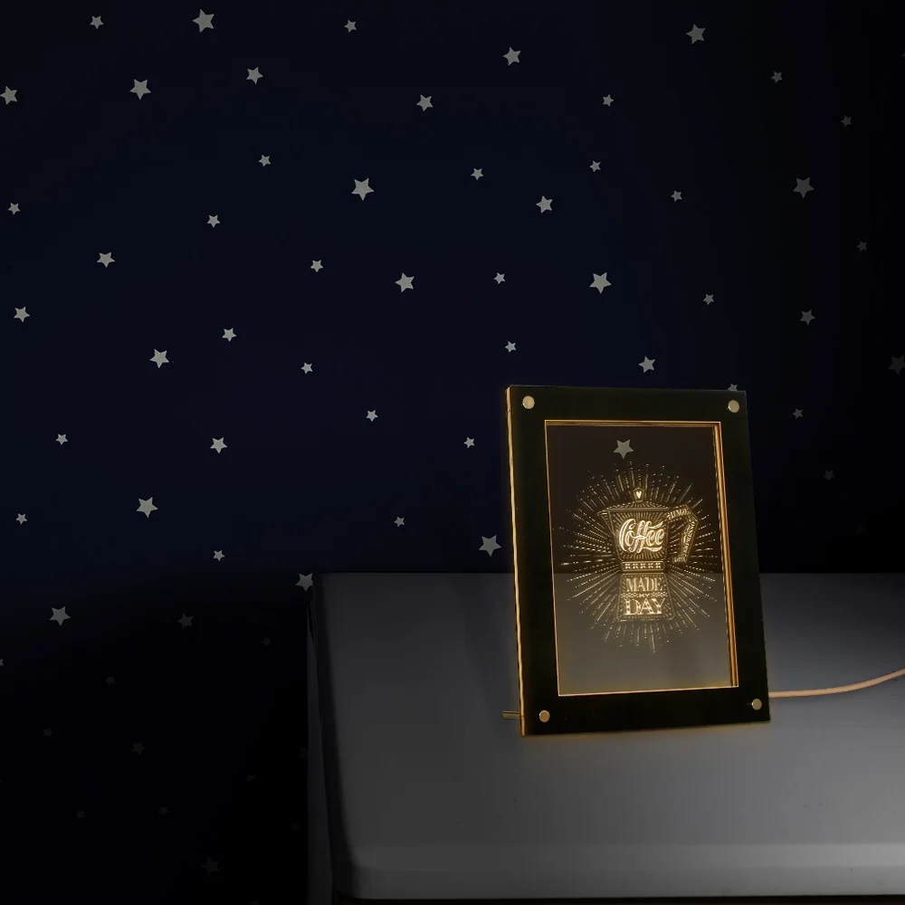 Забавная настольная светодиодная подсветка с цитатами кофе для кофе|Рамка| |