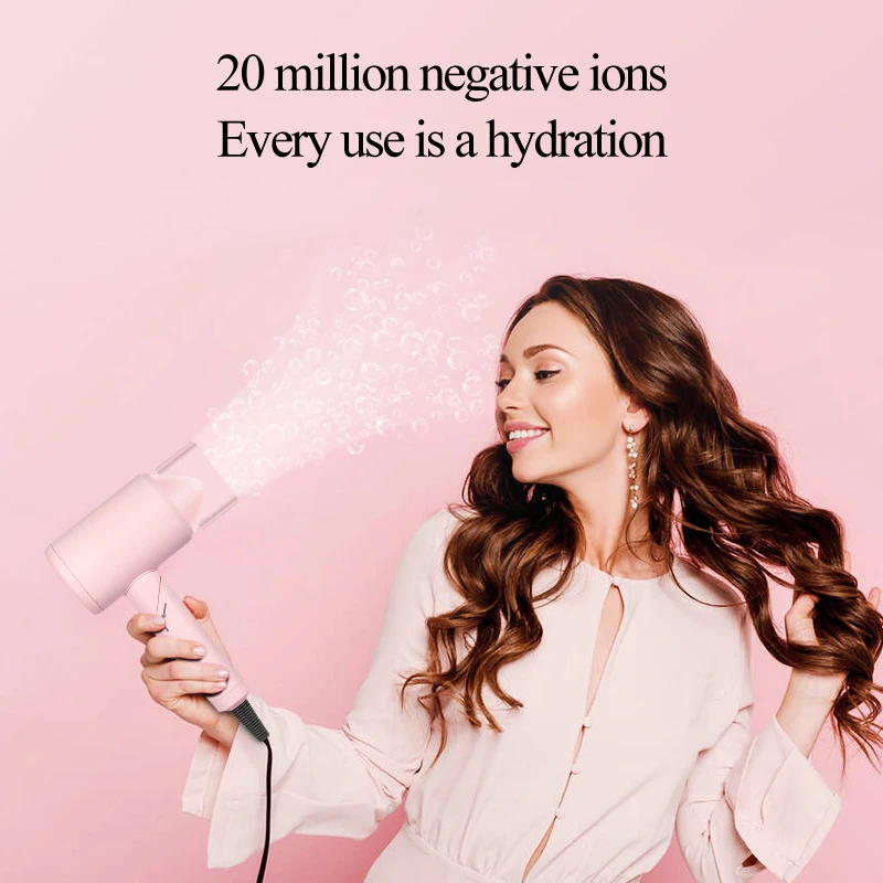 Портативный фен для волос профессиональный мощный отрицательный ион Фен