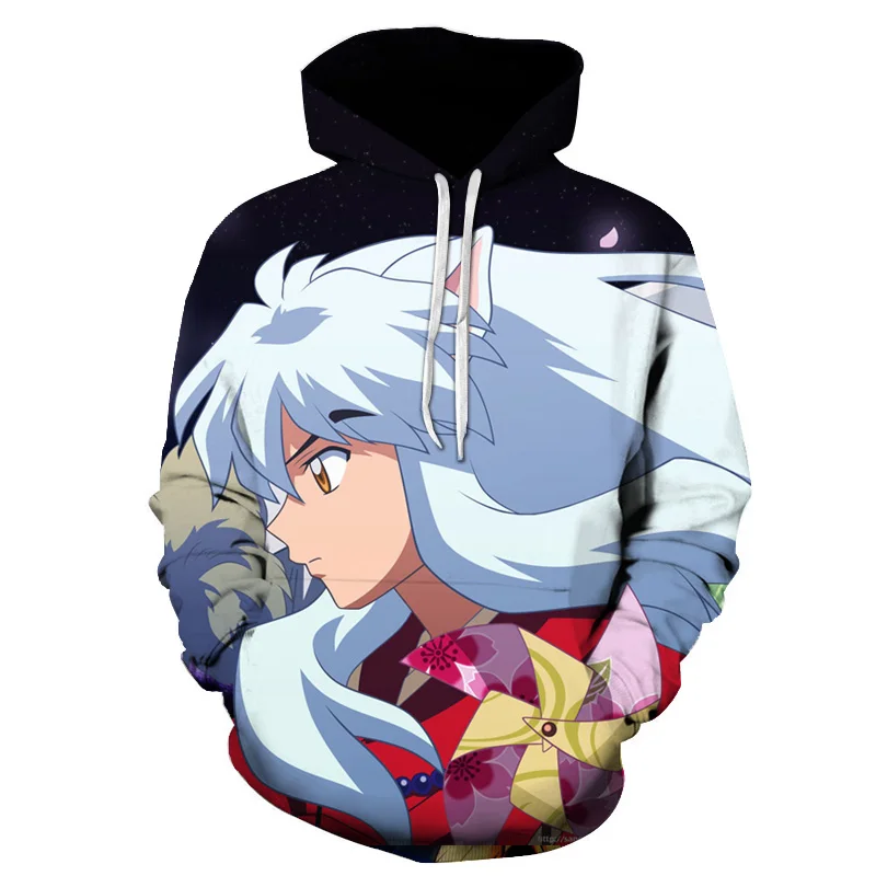 Inuyasha 3D Толстовка Harajuku Повседневная с классическим принтом для мужчин и женщин
