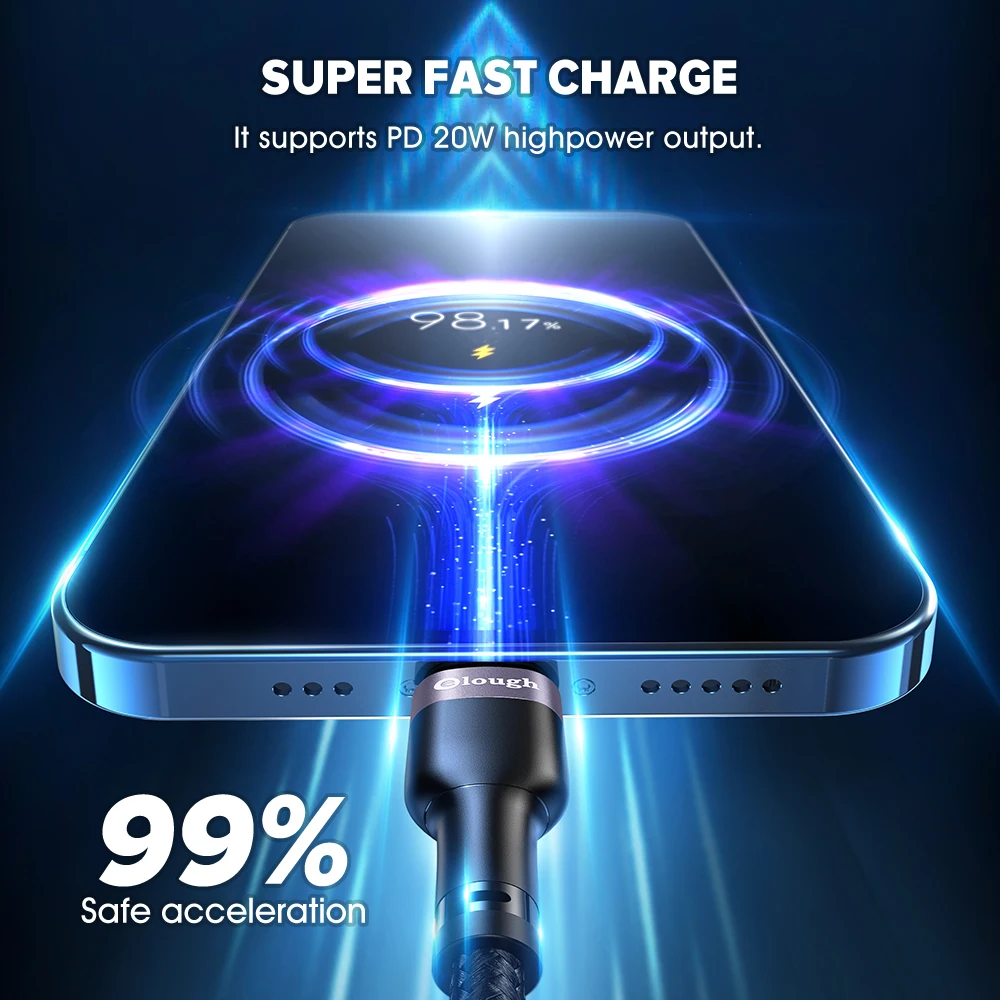elough pd 20w usb type c cable for iphone 13 12 11 pro max phone fast charging cable type c to lighting cable for ipad macbook free global shipping