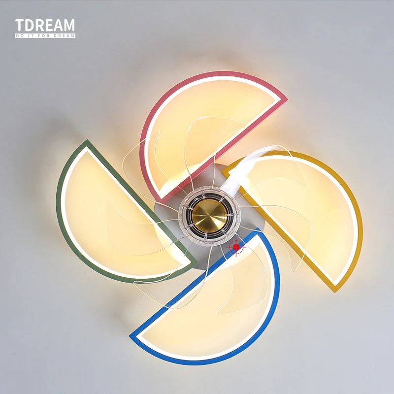 Потолочный вентилятор в скандинавском стиле для детской комнаты лампа ресторана