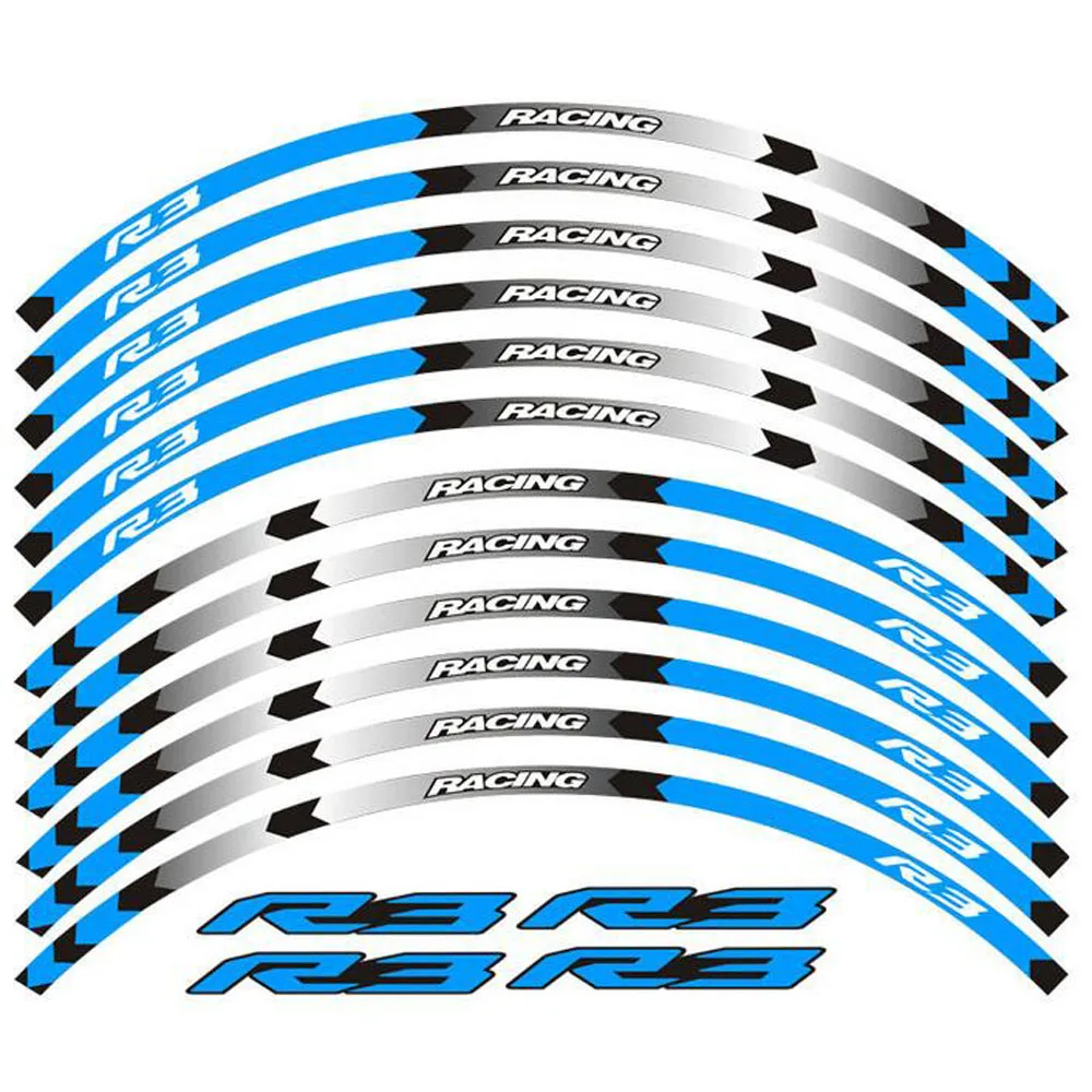 

Передний + задний обод колеса внешние Светоотражающие Водонепроницаемые наклейки полосы для Yamaha YZFR3 YZF R3