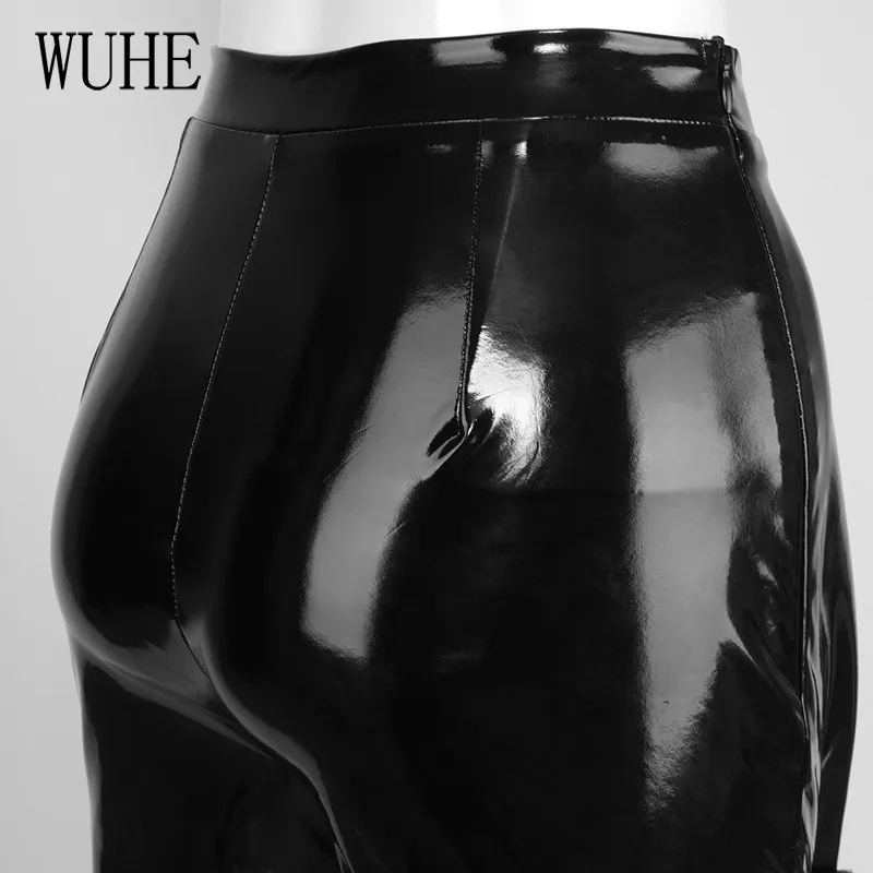 

YEYA Women PU Leather Open Back Short Top and Skinny Shorts Set Bodycon Bandage Party Night Out Clubwear Two Piece Suits