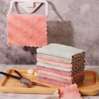 dishcloth microfiber towels cleaning rag absorbent kitche tools anti grease reusable wipe table scouring pad