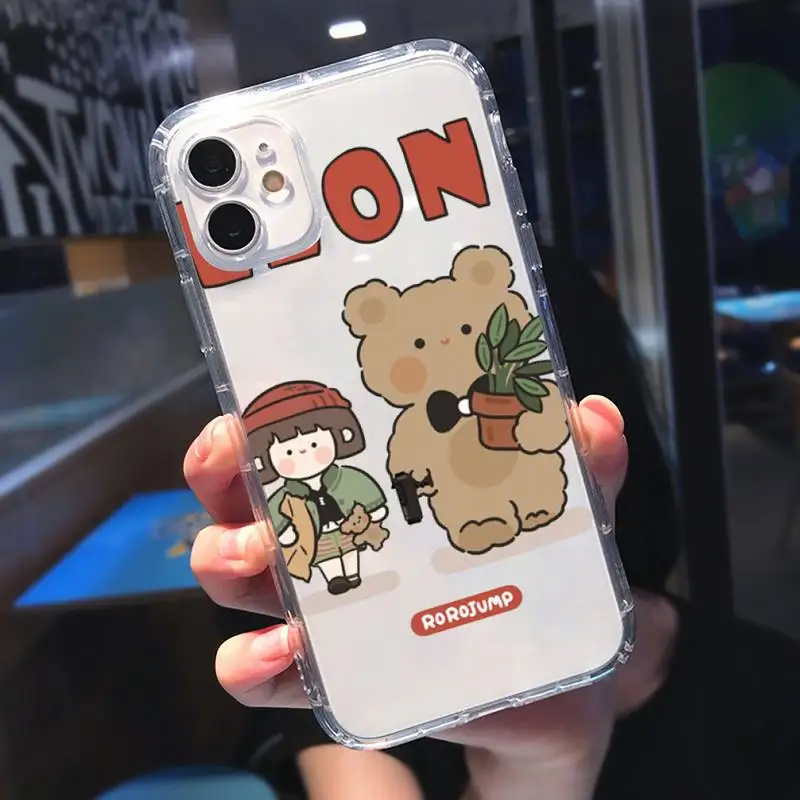 

Cute anime girl snacks Phone Case Transparent soft For iphone 5 5s 5c se 6 6s 7 8 11 12 plus mini x xs xr pro max