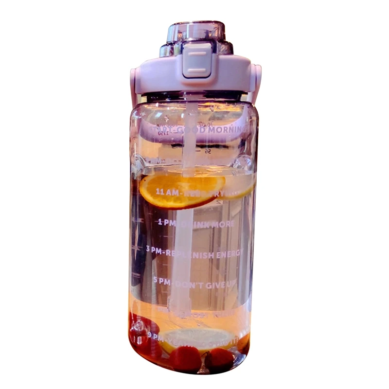 Спортивная соломенная бутылка для воды 2 л портативная большая емкость чашка