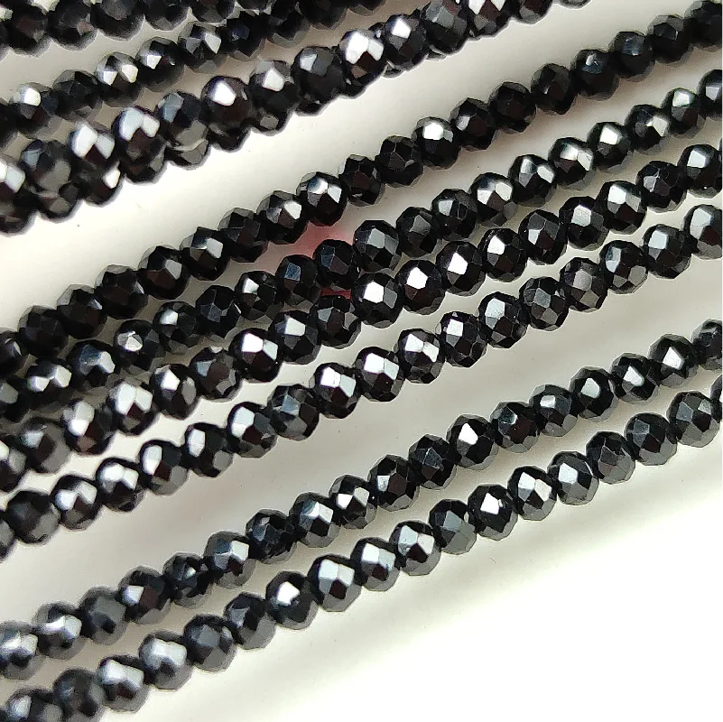 Бусины россыпью черный шпинель круглый граненый 2 мм оптовая продажа для