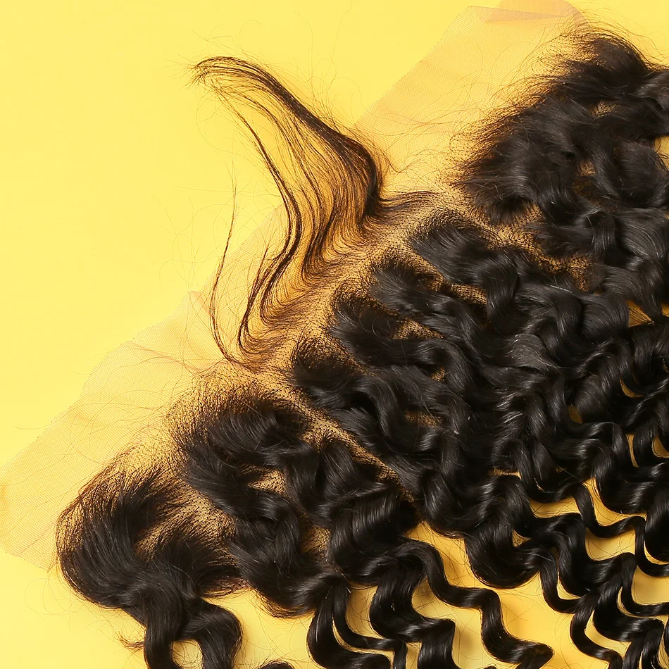 Бразильские волнистые волосы 13х4 кружевные фронтальные узлы отбеленные с