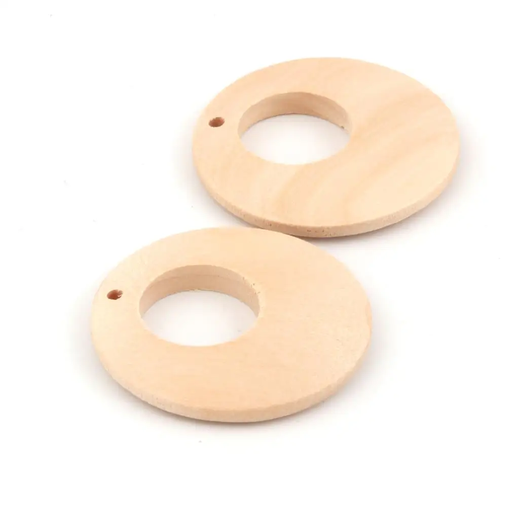 Необработанные круглые подвески из натурального дерева с большим отверстием 20