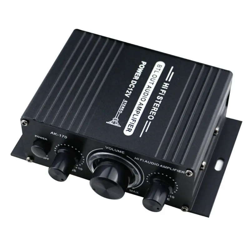 400W DC12V двухканальный мини Hi-Fi AUX Мощность усилитель для AK 170 с синий светодиодный