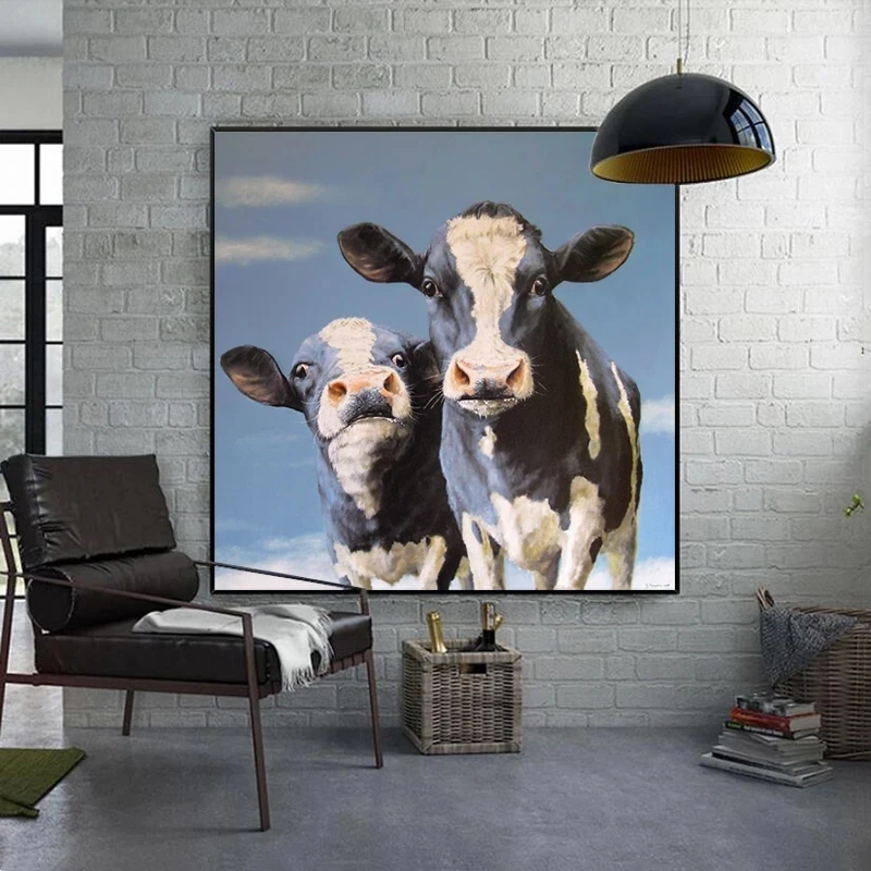 

Watercolor Cow Pictures Wall Painting for Living Room Decorative Posters Home Decor Painting Printed on Canvas