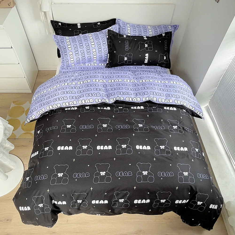 

Refreshing Series Soft Single Full Queen King Family Size Duvet Cover + Bed Flat Sheet + Pillow Case Bedding Set