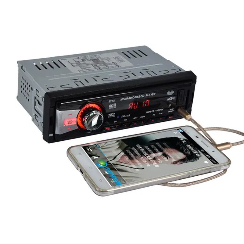 Автомагнитола 12 В стерео MP3-плеер со встроенным Bluetooth с громкой связью USB/SD /MMC