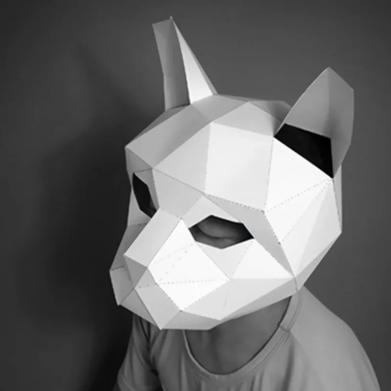 Животного 3d DIY Маска Костюм для участия в рождественском представлении для взрослых и детей картона дышащая Хэллоуин вечерние смешные маски