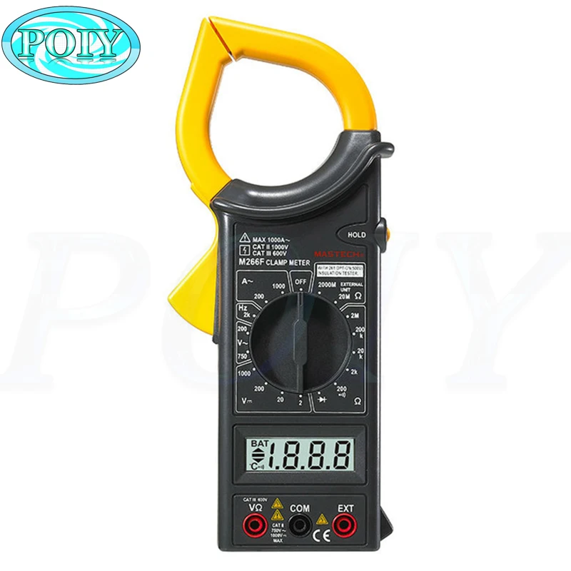 MASTECH M266F цифровой клещи 3 1/2 цифровой ЖК-дисплей AC DC Напряжение Ток частота сопротивление диод тестер