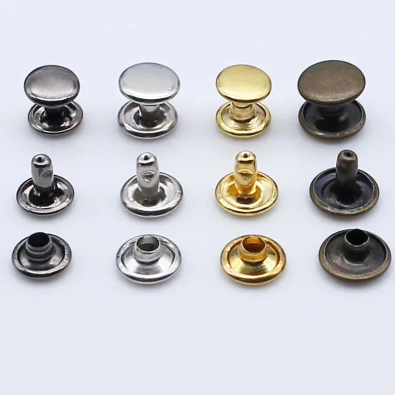 100 шт 7 мм Круглый двойной колпачок заклепки столкновения гвоздь металлический