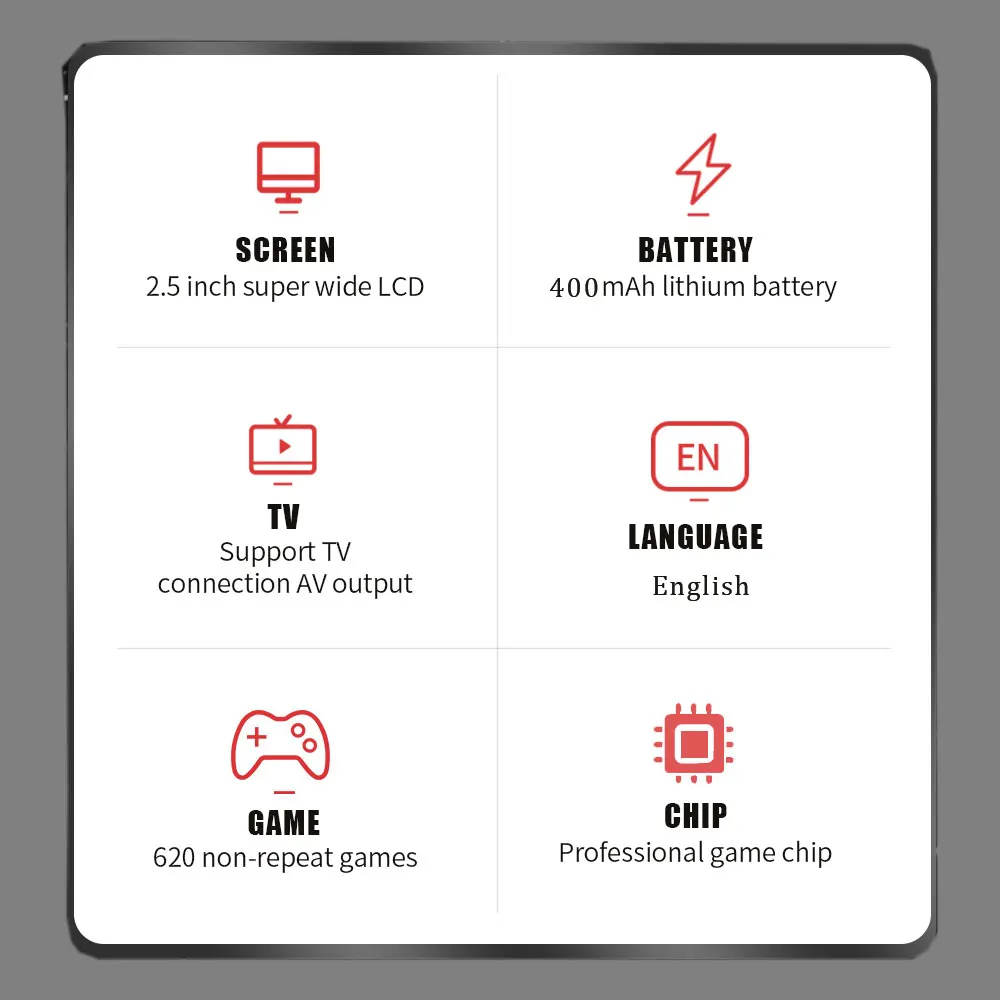 Ретро-консоль мини-видеоплеер портативная игровая консоль со встроенными 620