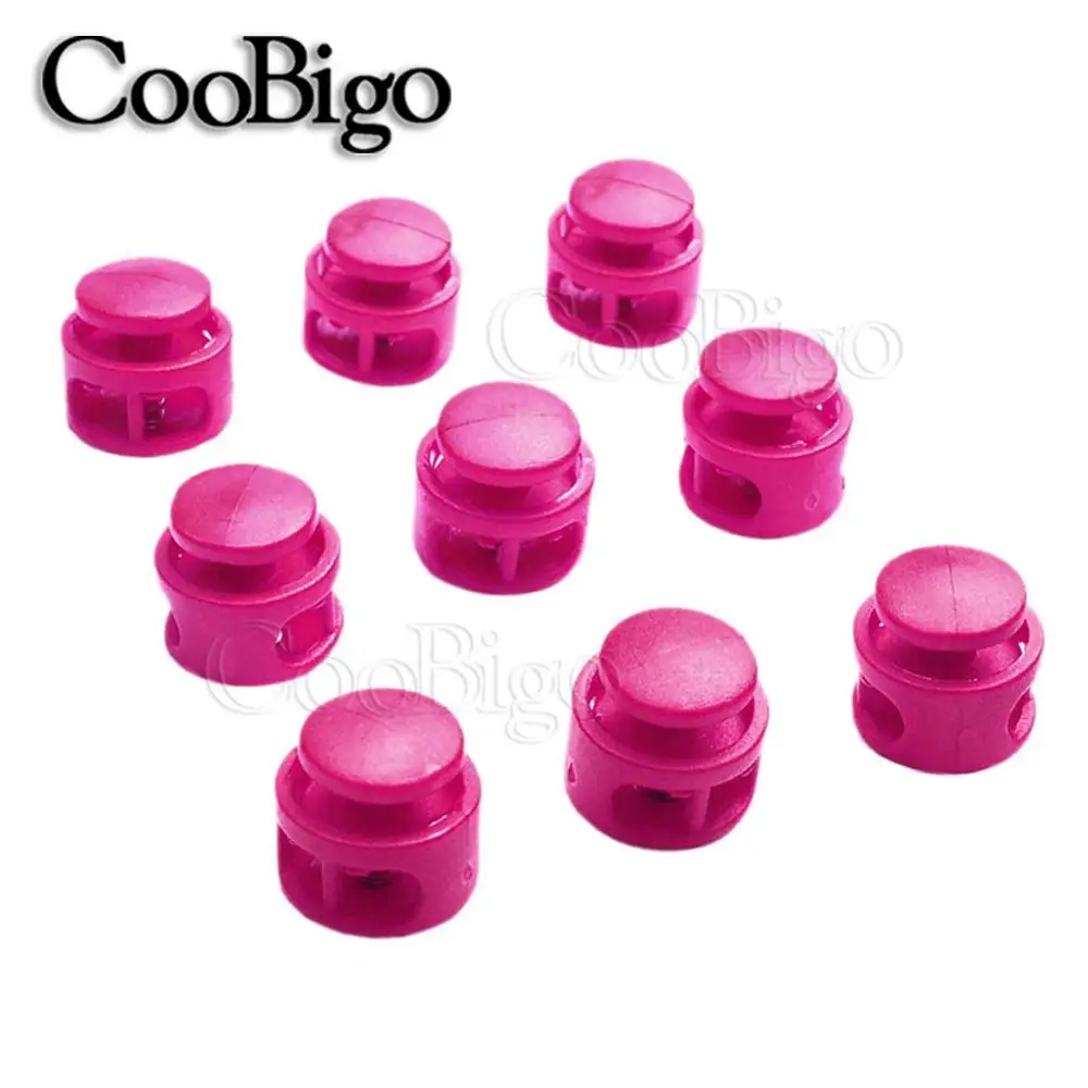 Pink 20 шт. 16,5 мм* 16,5 мм многоцветные зажимы для шнура Паракорда с 2 отверстиями фиксаторы для шнурков аксессуары для шнурков - Цвет: Pink