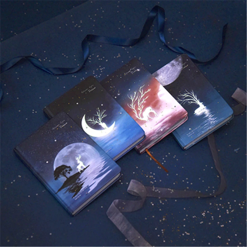 Милый олень световой дневник рисунок блокнот скетчбук 128 листов Kawaii Тетрадь