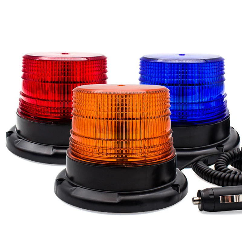 Warning Light LED Flash Beacon Strobe Emergency Lamp Indicator Magnetic Roof with Cigar Lighter Red Blue Yellow | Автомобили и