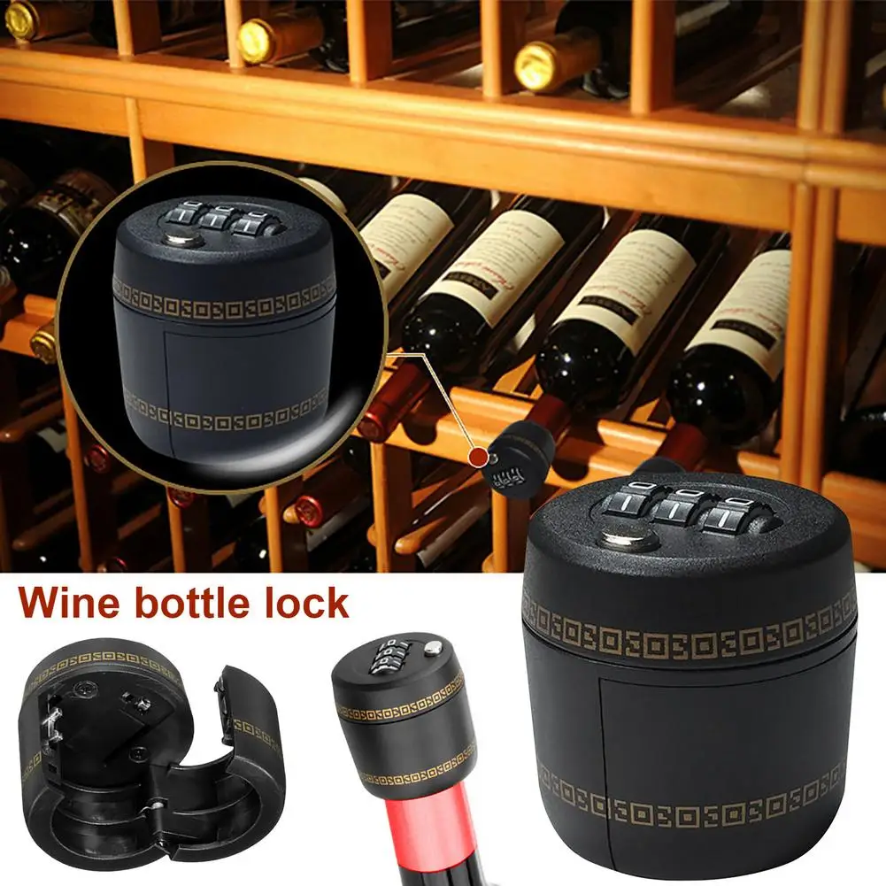 

Wine Bottle Combination Locks Liquor Whiskey Bottle Top Stopper Wine Bottle Cap Password Lock Plug Device Preservation For Home