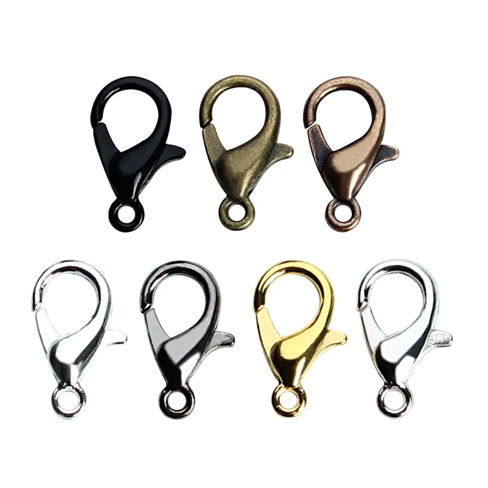 140pcs/box 6x12mm Mixed Metal Iron Lobster Clasps Plastic Box Jewelry Findings Kits Hook Open Tools Ring for DIY | Украшения и