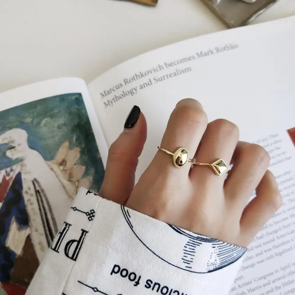 Регулируемое открытое геометрическое кольцо Chuyau из стерлингового серебра 925