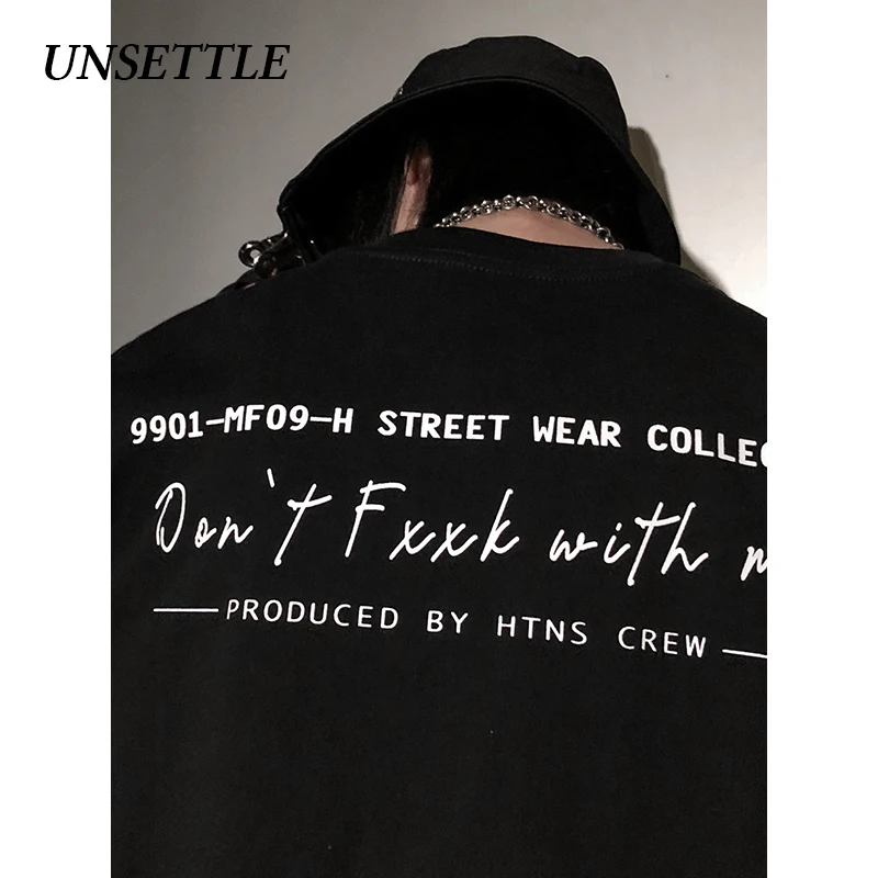 UNSETTLE летние мужские/женские футболки Harajuku футболка с принтом в стиле хип-хоп