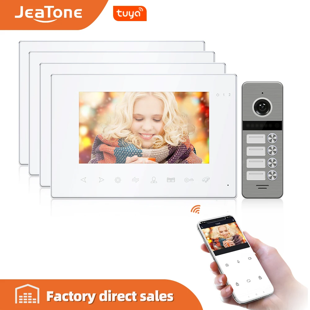 Видеодомофон JeaTone 7 &quotс Wi Fi и монитором Tuya домофон для дома с поддержкой