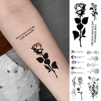 realistic rose waterproof temporary tattoo sticker lettering black sexy tattoo arm hand fake tatoo man woman child glitter tatto