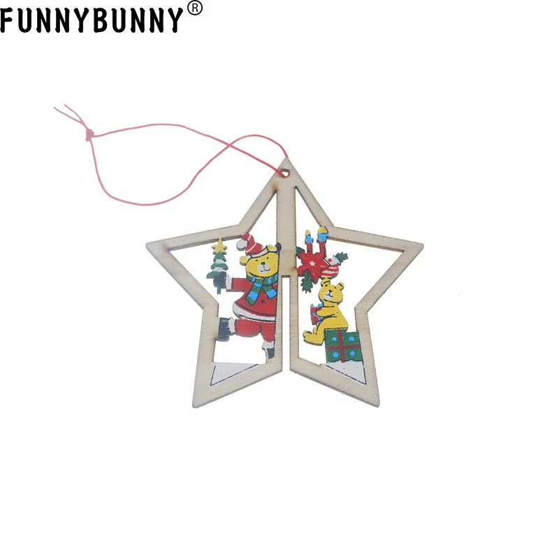 FUNNYBUNNY рождественские украшения подвески Деревянные Колокольчики Санты