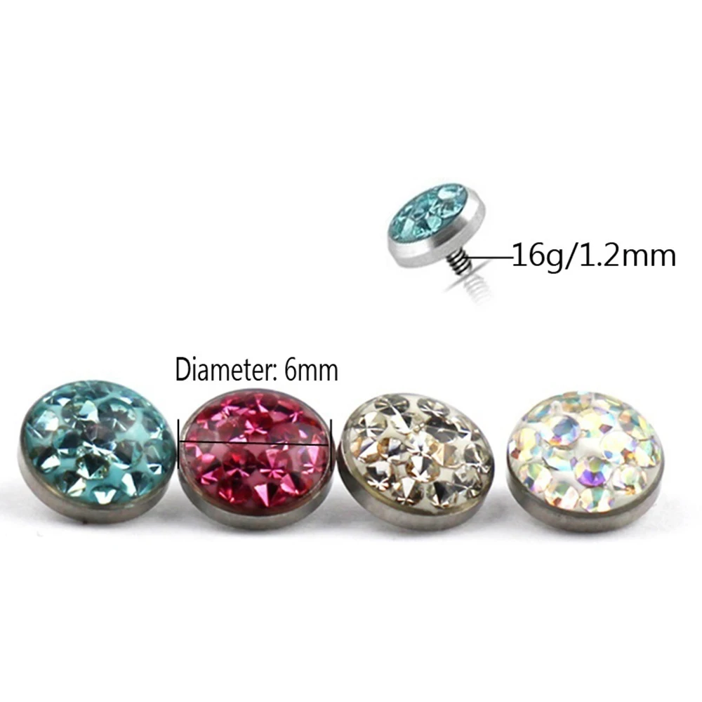 1 шт. хирургические Сталь микро кожные пирсинг Gem Micro якорь с украшением в виде