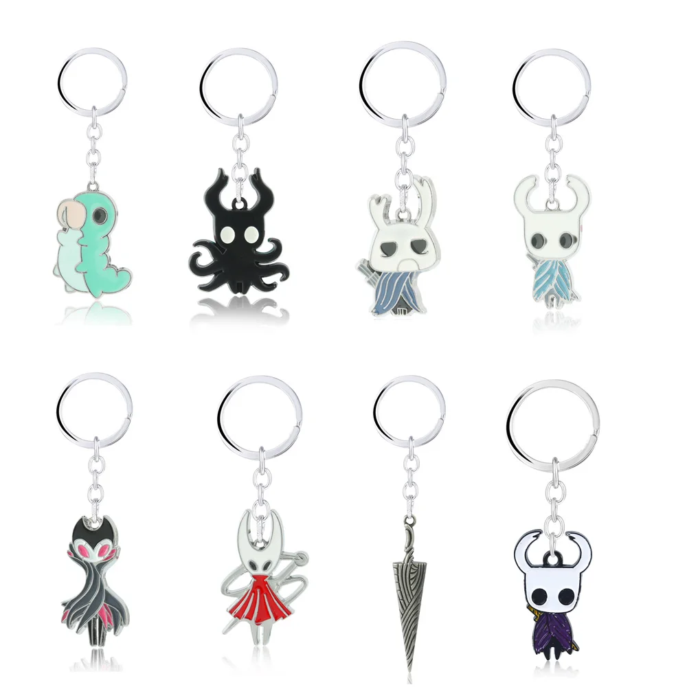 

Game Hollow Knight Keychain Cartoon Metal Octopus Pendant Keyring Holder Men Women Figure brelok Chaveiro llaveros Trinket Gift