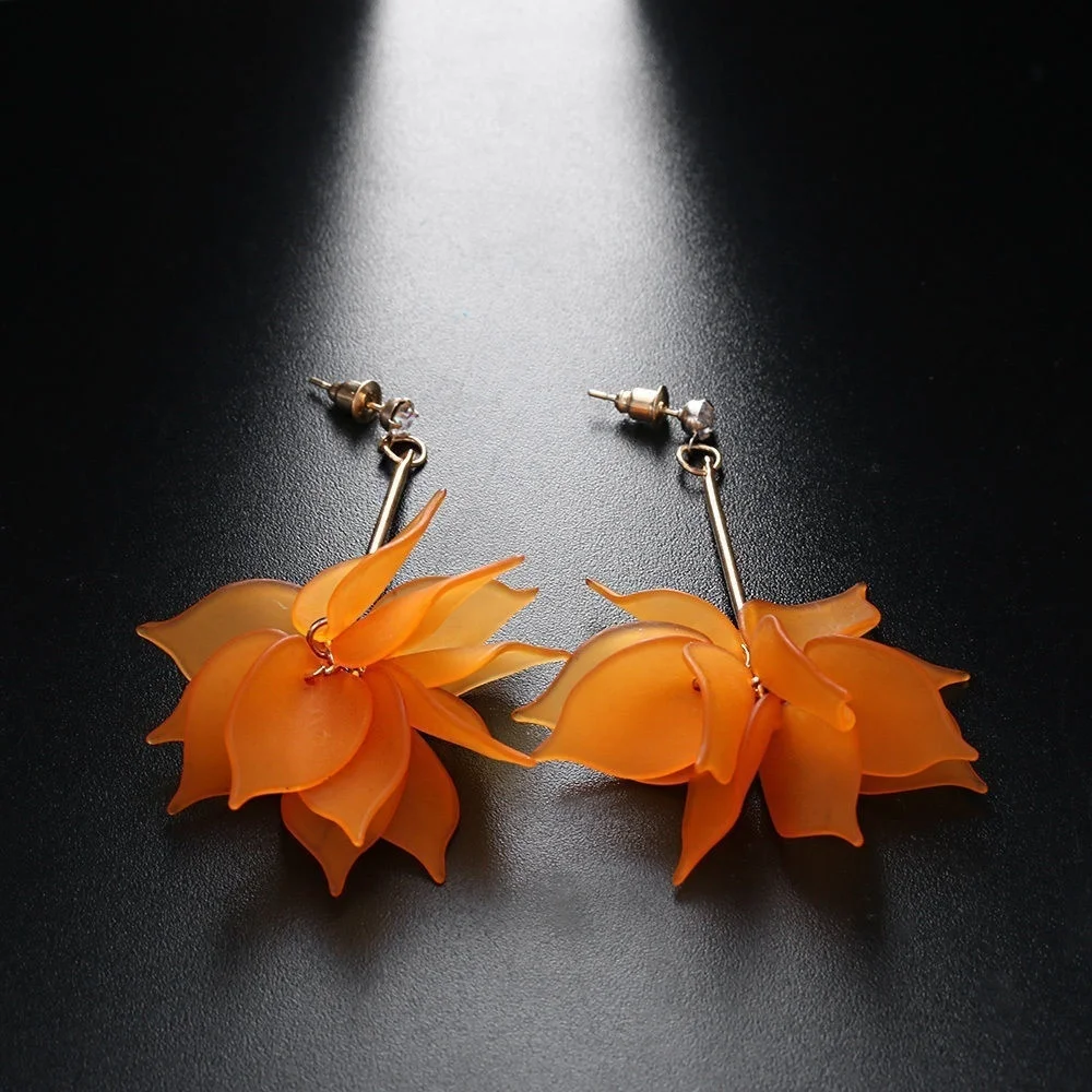 NPKDS Women Elegant White Ear Stud Crystal Flower Drop Long Dangle Earrings Jewelry | Украшения и аксессуары