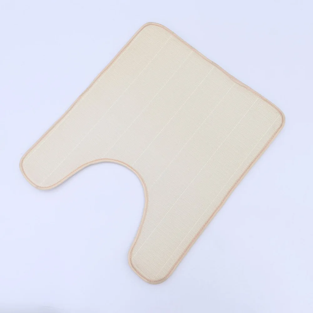 

50x60 U Shape Bathroom Thicker Cotton Warmer Stretchable Washable Cloth Universal Toilet Seat Cover Pads (Light Tan)