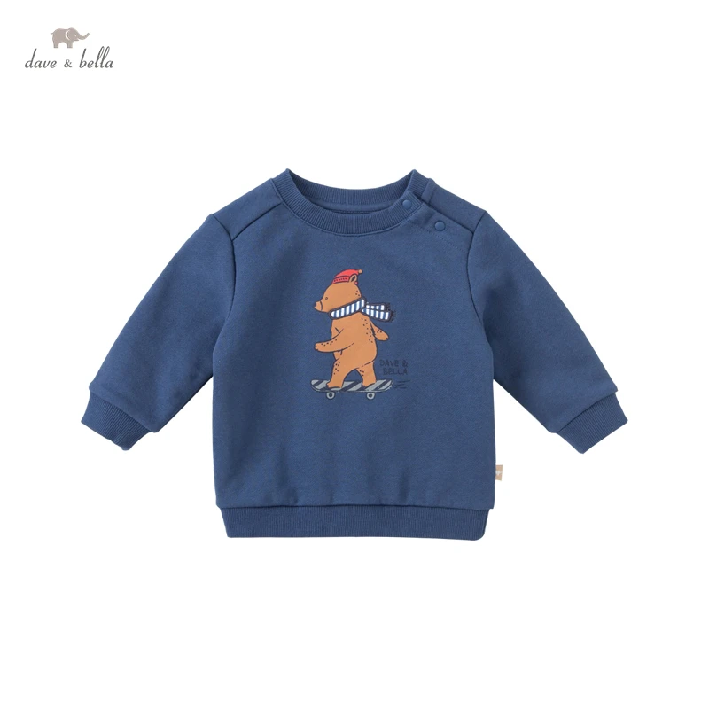

DBH18238 dave bella autumn baby boys casual cartoon letter print T-shirt children tops kids boy fashion tees
