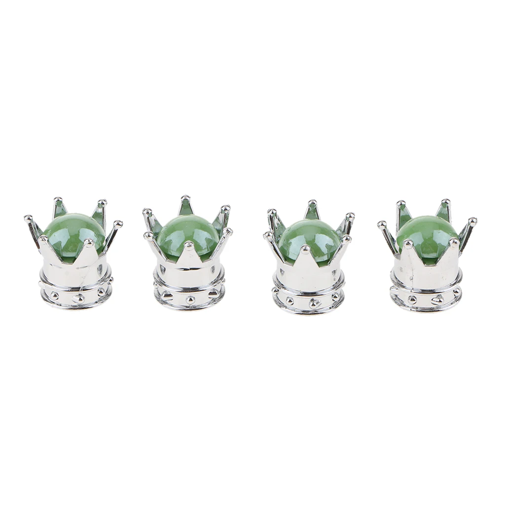 

4Pcs Tire Wheel Rims Stem Air Valve Protective Cap Kings Crown Personality Design